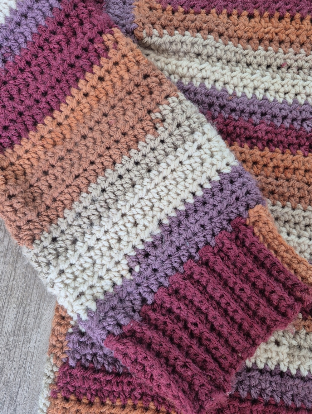 Handmade Hand Crocheted Women's Boho Cottagecore Striped Sweater Size M/L - Picture 4 of 5